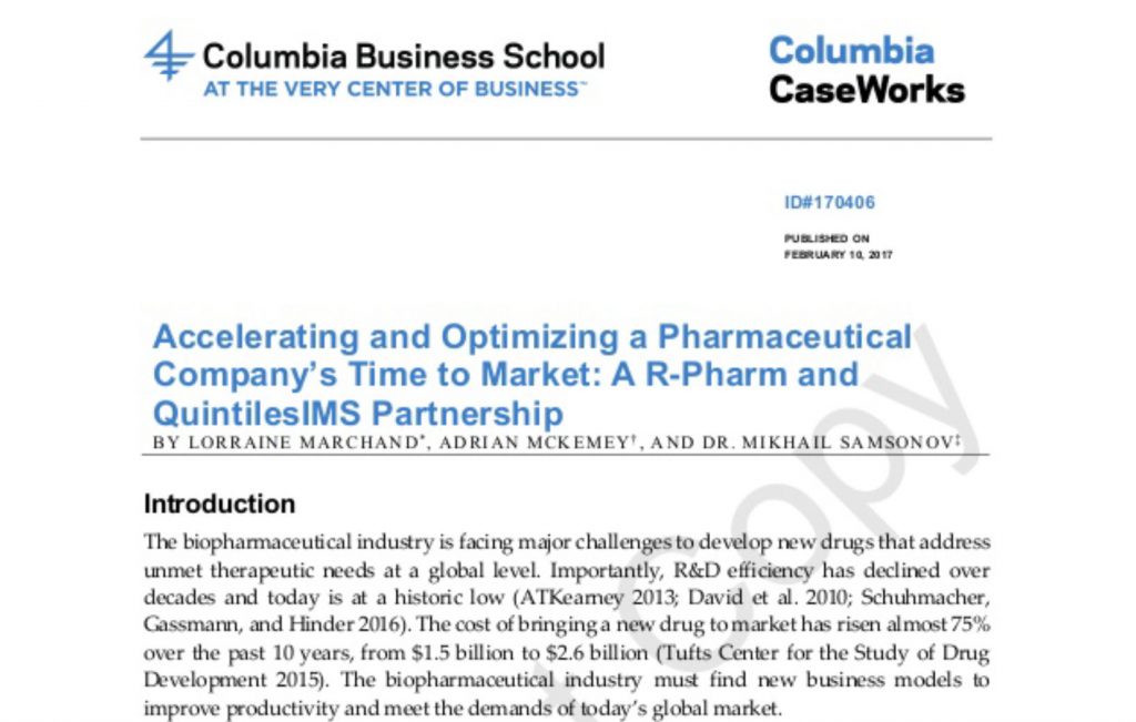 Accelerating and Optimizing a Pharmaceutical Company's Time to Market